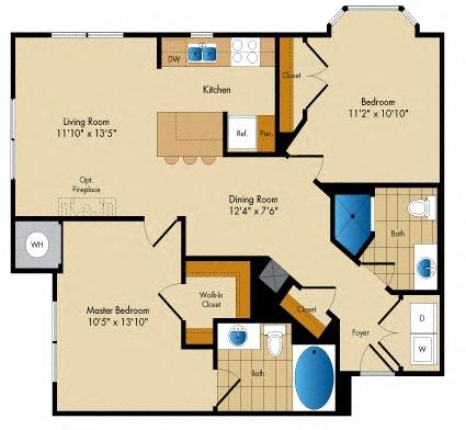 Floor Plan Image of Apartment Apt 1301